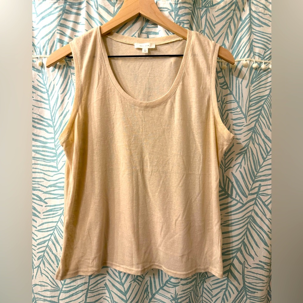 Lightweight Layering Cream Tank Top, L